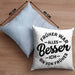 Lustiger Spruch Geschenk Kissen mit Füllung 40x40 Früher War Alles Besser Ich Bin Von Früher Geschenkidee Männer Kollegen (Grau) Blau Trendation
