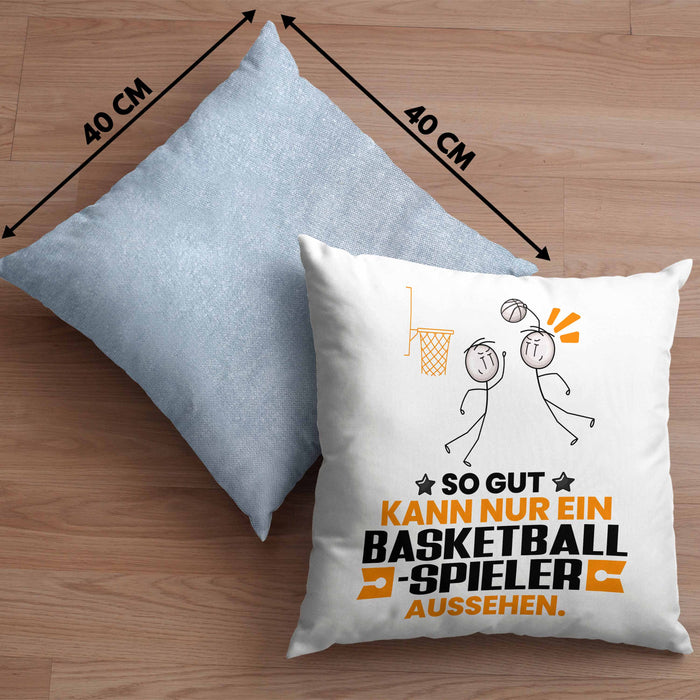 Basketballspieler Geschenk Kissen mit Füllung 40x40 So Gut Kann Nur Ein Basketballspieler Aussehen Geschenkidee (Grau) Blau Trendation