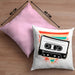 Nostalgie Kassette Geschenk Alte Straße 80er 90er Jahre GeschenkKissen mit Füllung 40x40 (Grau) Rosa Trendation