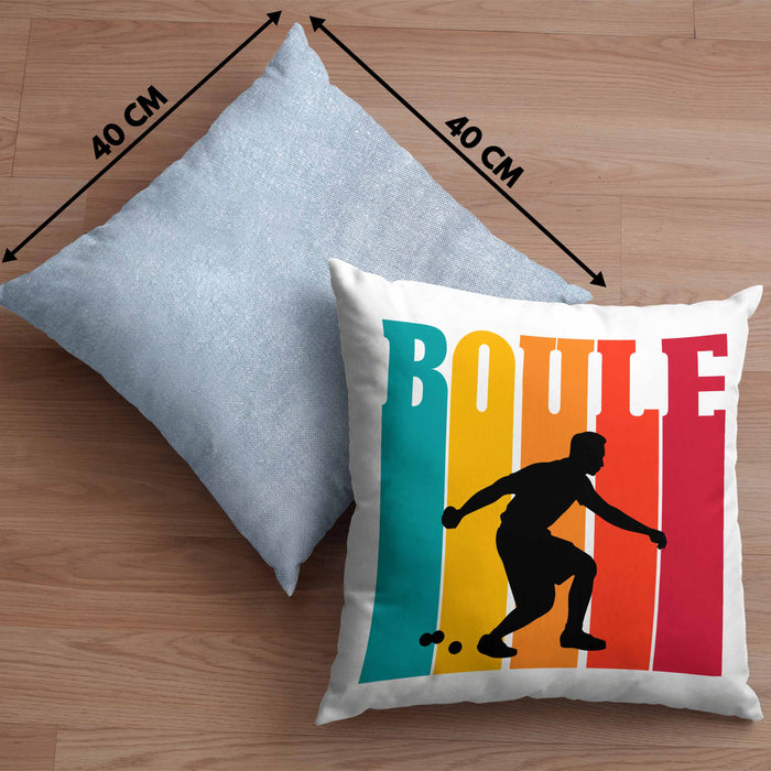 Boule Kissen mit Füllung 40x40 für Boule-Spieler als Geschenkidee Spruch (Grau) Blau Trendation