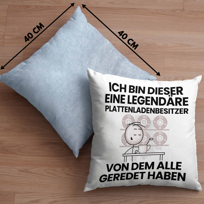 Plattenladenbesitzer Geschenk Kissen mit Füllung 40x40 Lustige Geschenkidee Geburtstag für Plattenladenbesitzer Ich Bin Dieser Legendäre Plattenladenbesitzer Von Dem Alle Geredet Haben (Grau) Blau Trendation