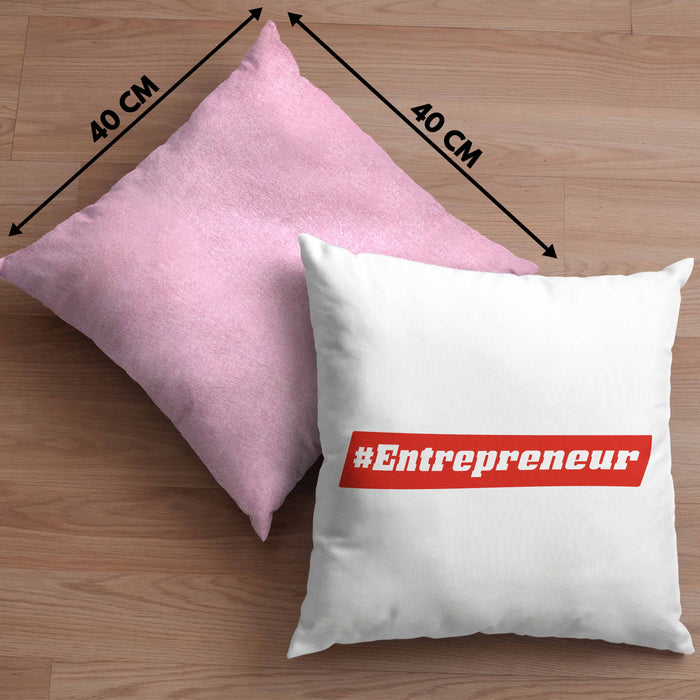 Entrepreneur Kissen mit Füllung 40x40 Entrepreneurship Geschenk Spruch Motivation (Grau) Rosa Trendation