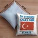 Türkei Kissen mit Füllung 40x40 Urlaub Heimat Geschenk Spruch Türke Geschenkidee (Grau) Blau Trendation