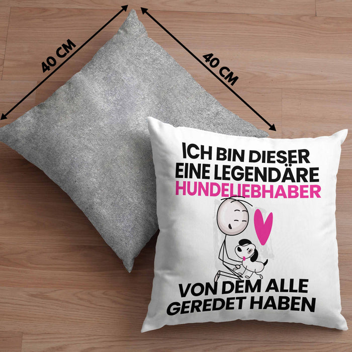 Hundeliebhaber Geschenk Kissen mit Füllung 40x40 Lustige Geschenkidee Geburtstag für Hundeliebhaber Ich Bin Dieser Legendäre Hundeliebhaber Von Dem Alle Geredet Haben (Grau) Grau Trendation