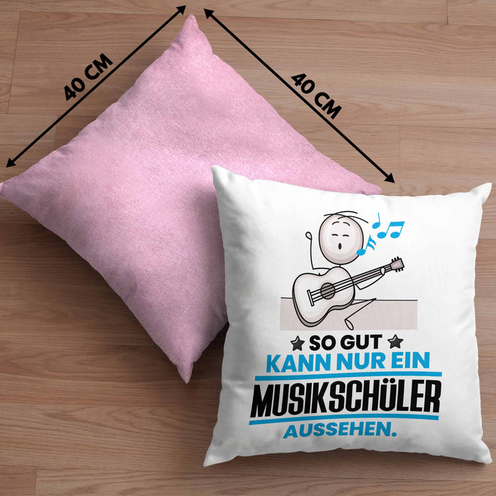 Musikschüler Geschenk Kissen mit Füllung 40x40 So Gut Kann Nur Ein Musikschüler Aussehen Geschenkidee (Grau) Rosa Trendation