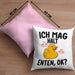 Enten-Liebhaber Geschenk Kissen mit Füllung 40x40 Ich Mag Halt Enten Ok Häferl (Grau) Rosa Trendation