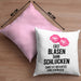 Lustige Kissen mit Füllung 40x40 Versauter Humor 18+ Geschenk Erst Blasen Dann Schlucken Erwachsene (Grau) Rosa Trendation