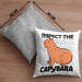 Respect The Capybara Kissen mit Füllung 40x40 Capybara Tier Geschenk für Capybara Liebhaber (Grau) Grau Trendation