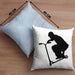 Scooter Roller Fahrer Geschenk Kissen mit Füllung 40x40 Scooterfahrer Geschenkidee Scooting Geschenkidee Jungs Profi Scooterfahrer Stunt (Grau) Blau Trendation
