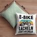 Elektrofahrrad E-Bike Kissen mit Füllung 40x40 mit Spruch Geschenk Ebike Lustige Geschenke Rentner (Grau) Grün Trendation