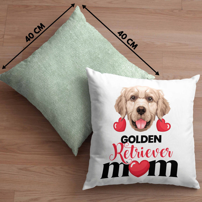 Golden Retriever Besitzer Mom Mama Kissen mit Füllung 40x40 Geschenk Lustiger Spruch Geschenkidee Golden Retriever Besitzerin (Grau) Grün Trendation