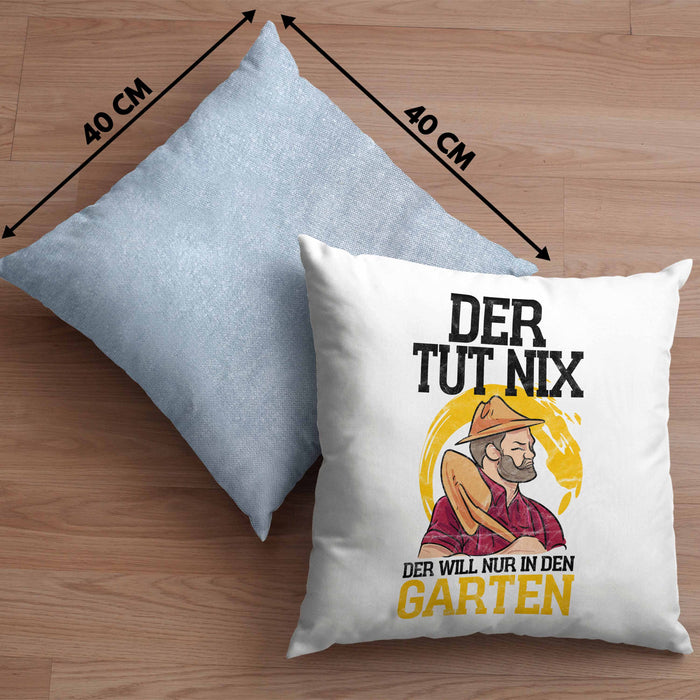 Lustige Kissen mit Füllung 40x40 für Gärtner tolles Geschenk für Hobby- und Landschaftsgärtner (Grau) Blau Trendation