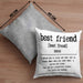 Bester Freund Beste Freundin Geschenk Kissen mit Füllung 40x40 Definition Lustiger Spruch BFF Beste Friends Häferl (Grau) Grau Trendation