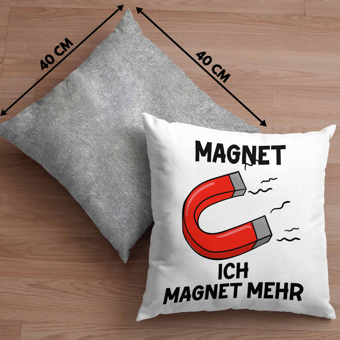 Dank Meme Kissen mit Füllung 40x40 Magnet Wortspiel Ich Magnet Mehr Geschenkidee Depressionen (Grau) Grau Trendation