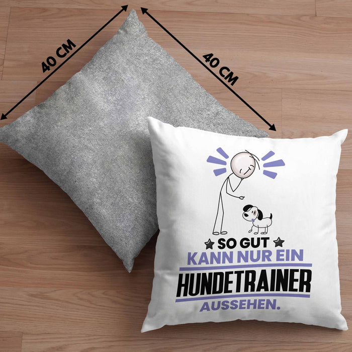 Hundetrainer Geschenk Kissen mit Füllung 40x40 So Gut Kann Nur Ein Hundetrainer Aussehen Geschenkidee (Grau) Grau Trendation