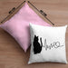 Katze Herzschlag Kissen mit Füllung 40x40 Geschenk für Katzenbesitzerin (Grau) Rosa Trendation