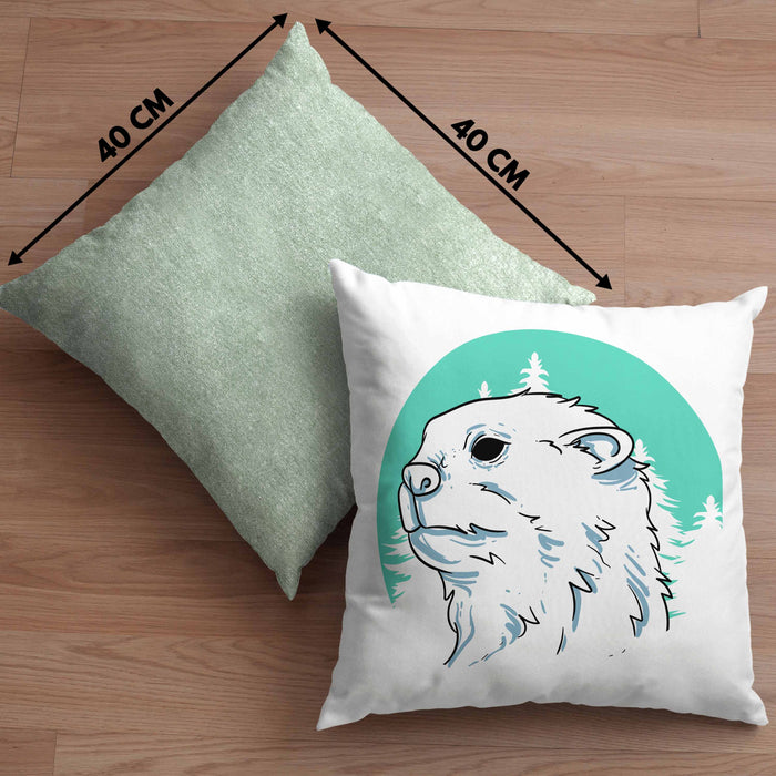 Otter Kissen mit Füllung 40x40 Geschenk Natur Otter-Liebhaber Geschenkidee Geburtstag (Grau) Grün Trendation