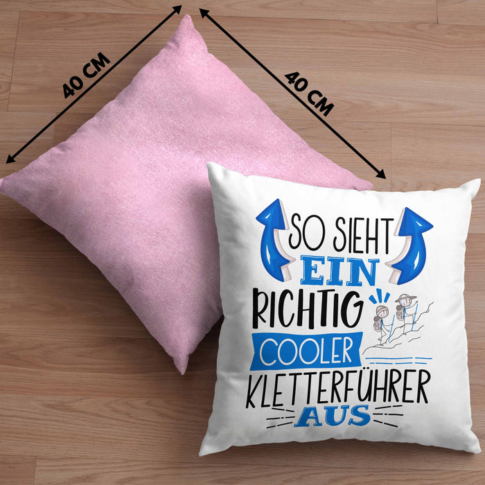 So Sieht Ein Richtig Cooler Kletterführer Aus Kissen mit Füllung 40x40 Geschenk für Kletterführer Geburtstag Geschenkdiee (Grau) Rosa Trendation