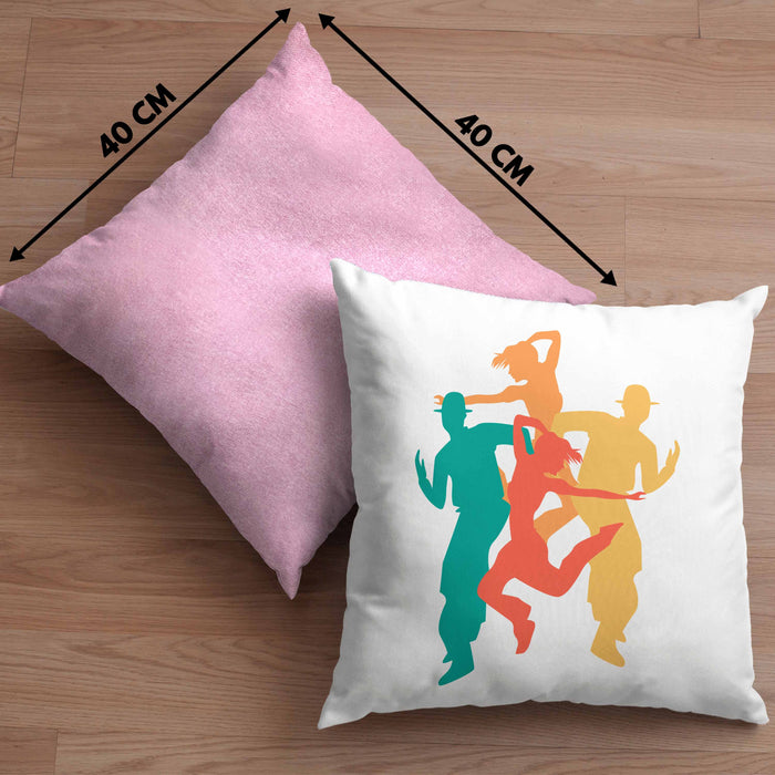 Lustige Tänzer Kissen mit Füllung 40x40 Geschenk für Tanzbegeisterte Tanzlehrer Grafik (Grau) Rosa Trendation