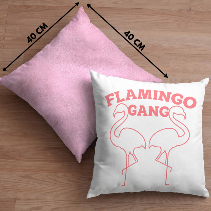 Flamingo Pink Lustige Kissen mit Füllung 40x40 Flamingo-Fans Geschenkidee Flamingo-Gang Aufdruck (Grau) Rosa Trendation