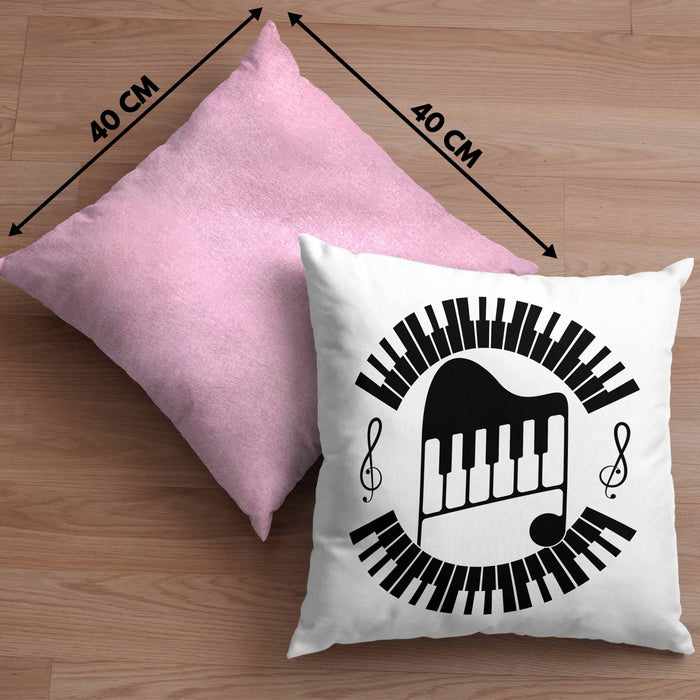 Piano-Spieler Kissen mit Füllung 40x40 Geschenk Klavier Geschenkidee Flügel Musiker Klavier Klavier-Spieler (Grau) Rosa Trendation
