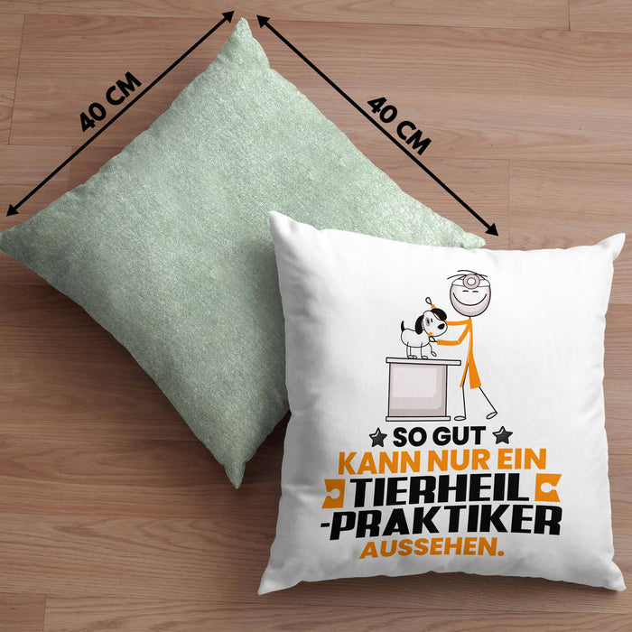 Tierheilpraktiker Geschenk Kissen mit Füllung 40x40 So Gut Kann Nur Ein Tierheilpraktiker Aussehen Geschenkidee (Grau) Grün Trendation