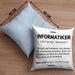 Informatiker Kissen mit Füllung 40x40 Geschenk Programmierer Gadget Lustig Geschenkidee Männer Zubehör Informatiklehrer IT (Grau) Blau Trendation