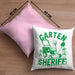 Gärtner Geschenk Kissen mit Füllung 40x40 Garten-Sheriff Geschenkidee Garten-Pflege (Grau) Rosa Trendation