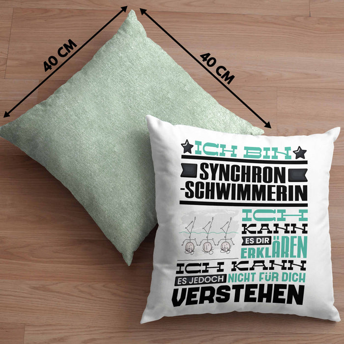 Synchronschwimmerin Geschenk Kaffee-Kissen mit Füllung 40x40 Geschenkidee für Synchronschwimmerin Ich Bin Synchronschwimmerin Ich Kann Es Dir Erklären Jedoch Nicht Für Dich Verstehen Spruch Lustig (Grau) Grün Trendation