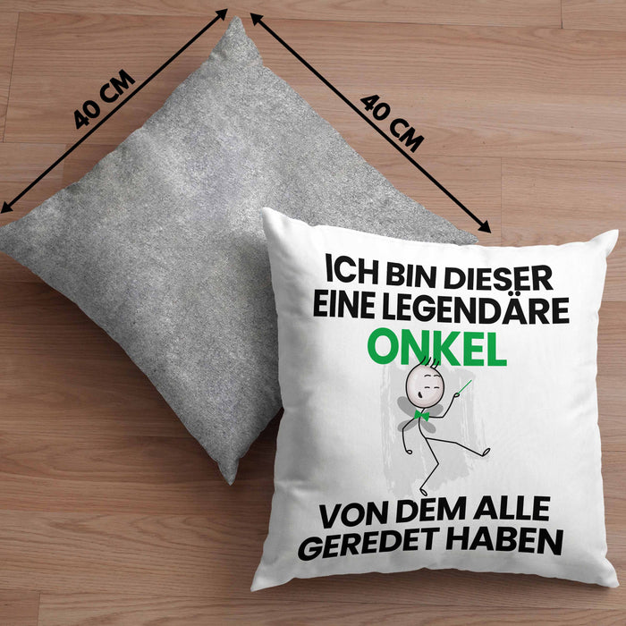 Onkel Geschenk Kissen mit Füllung 40x40 Lustige Geschenkidee Geburtstag für Onkel Ich Bin Dieser Legendäre Onkel Von Dem Alle Geredet Haben (Grau) Grau Trendation