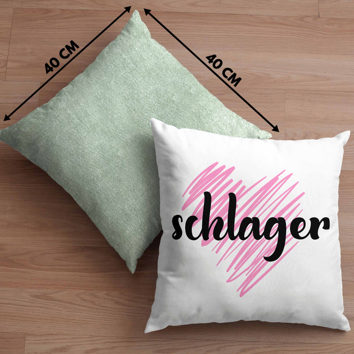 Kissen mit Füllung 40x40 Geschenk für Schlager Fans Kissen mit Füllung 40x40 Musikmotiv Spruch (Grau) Grün Trendation