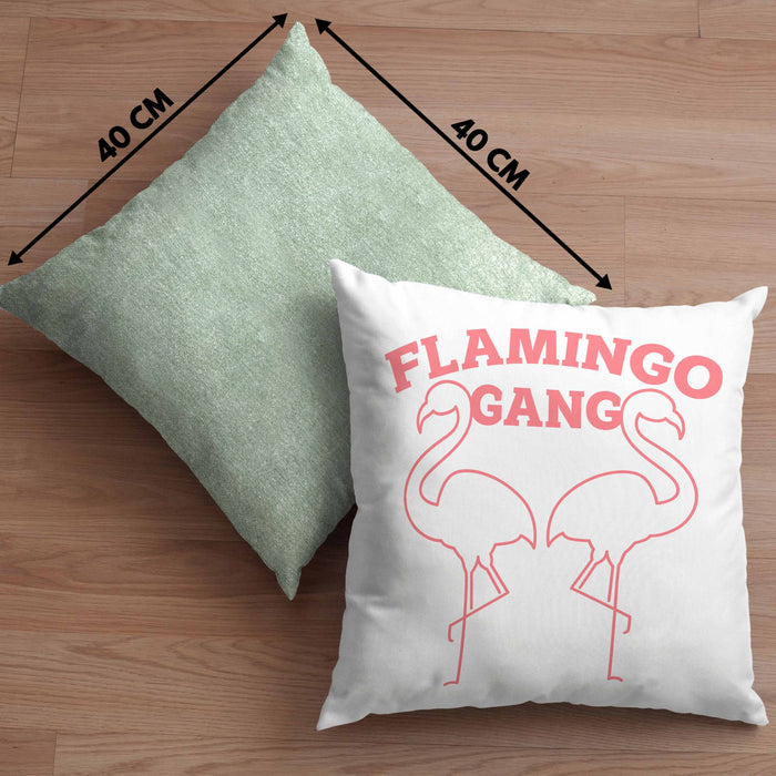 Flamingo Pink Lustige Kissen mit Füllung 40x40 Flamingo-Fans Geschenkidee Flamingo-Gang Aufdruck (Grau) Grün Trendation
