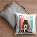 Cocker Spaniel Besitzer Kissen mit Füllung 40x40 Geschenk Lustiger Spruch Geschenkidee Retro Vinatge Cocker Spaniel (Grau) Grau Trendation