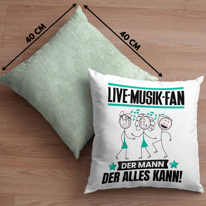 Live-Musik-Fan Kissen mit Füllung 40x40 Geschenk für Live-Musik-Fan Der Mann Der Alles Kann Geschenkidee zum Geburtstag (Grau) Grün Trendation