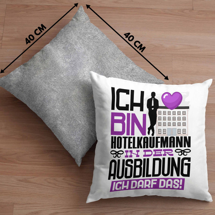 Hotelkaufmann Ausbildung Kissen mit Füllung 40x40 Geschenk Ich Bin Hotelkaufmann In Der Ausbildung Ich Darf Das Geschenkidee Spruch (Grau) Grau Trendation