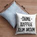 Lustige Kissen mit Füllung 40x40 Kaffeegenießer Geschenk Ohne Kaffee Kein Moin Geschenk Kaffeeliebhaber (Grau) Blau Trendation