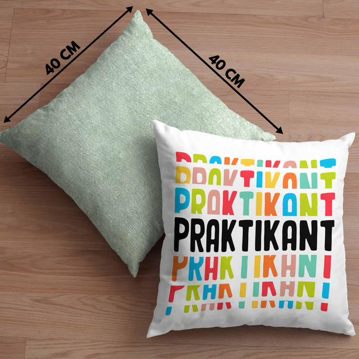 Praktikant Kissen mit Füllung 40x40 Geschenk Für Praktikanten Geschenkidee (Grau) Grün Trendation