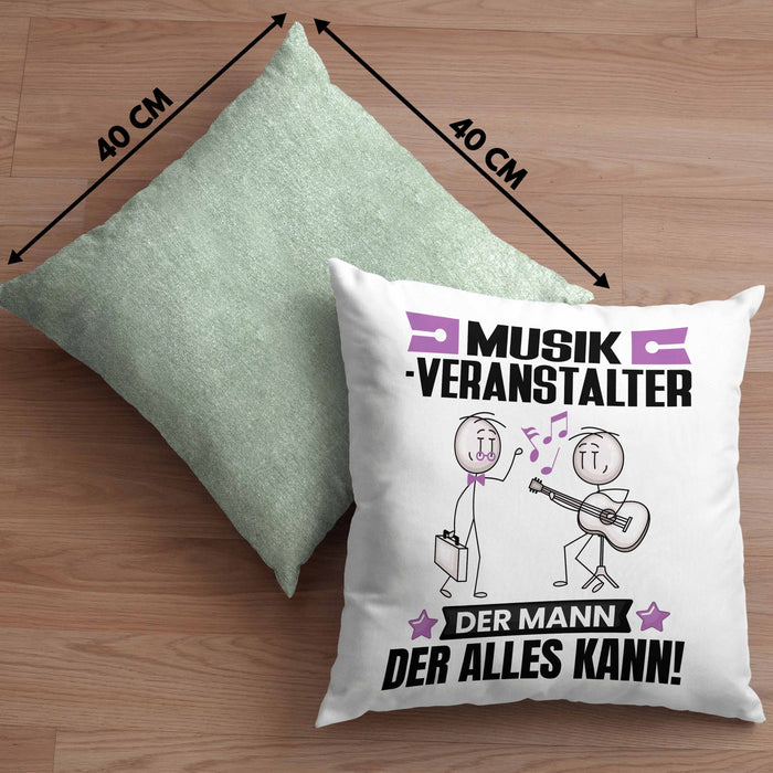 Musikveranstalter Kissen mit Füllung 40x40 Geschenk für Musikveranstalter Der Mann Der Alles Kann Geschenkidee zum Geburtstag (Grau) Grün Trendation