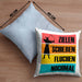 Bogenschießen Kissen mit Füllung 40x40 mit Bogenschütze Spruch - Geschenk für Pfeil und Bogen Fans Zielen Schießen Fluchen Nochmal (Grau) Blau Trendation
