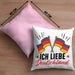 Ich Liebe Deutschland Kissen mit Füllung 40x40 Geschenk Geschenkidee Flagge (Grau) Rosa Trendation