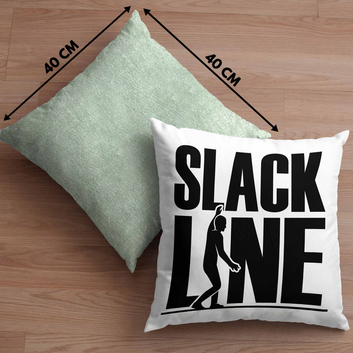 Lustige Kissen mit Füllung 40x40 für Slackliner Geschenk Slackline (Grau) Grün Trendation