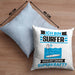 Surfer Kissen mit Füllung 40x40 Geschenk für Surfer Geburtstag Lustiger Spruch Was Ist Deine Superkraft (Grau) Blau Trendation