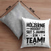 Hölzerne Hochzeit Kissen mit Füllung 40x40 Geschenk Ehemann Ehefrau Partner 5 Jahre Ein Team (Grau) Grau Trendation