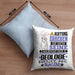 Geologe Geschenk Kissen mit Füllung 40x40 Lustiger Spruch Erheben Sie Sich Der Geologe Betritt den Raum (Grau) Blau Trendation