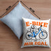 Lustige Kissen mit Füllung 40x40 E-Bike Fans Geschenk E-Bike Sprüche Geschenkidee (Grau) Blau Trendation