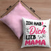 Mama Geschenk Kissen mit Füllung 40x40 Ich Hab Dich Lieb Mama Geschenkidee Muttertagsgeschenk von Sohn Tochter (Grau) Rosa Trendation