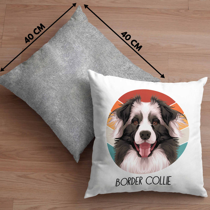 Border Collies Besitzer Kissen mit Füllung 40x40 Geschenk Lustiger Spruch Geschenkidee Border Collies Mama Papa (Grau) Grau Trendation
