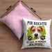 Jack Russel Besitzer Kissen mit Füllung 40x40 Geschenk Lustiger Spruch Geschenkidee Mir Reichts Ich Geh Zu Meinem Jack Russel (Grau) Rosa Trendation