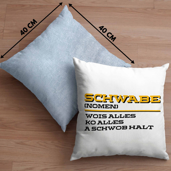 Lustige Kissen mit Füllung 40x40 für Schwaben (Grau) Blau Trendation