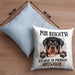 Rottweiler Besitzer Kissen mit Füllung 40x40 Geschenk Lustiger Spruch Geschenkidee Mir Reichts Ich Geh Zu Meinem Rottweiler (Grau) Blau Trendation